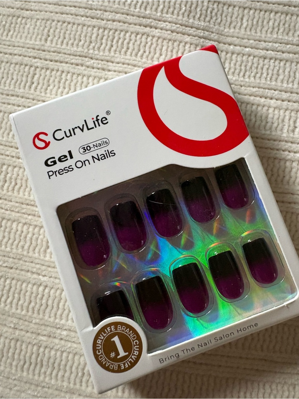 Curvlife Gel Press-On Nails in Purple Ombre